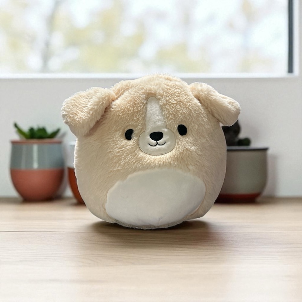 Squishmallows Stevon Cream and White Dog Plush Toy